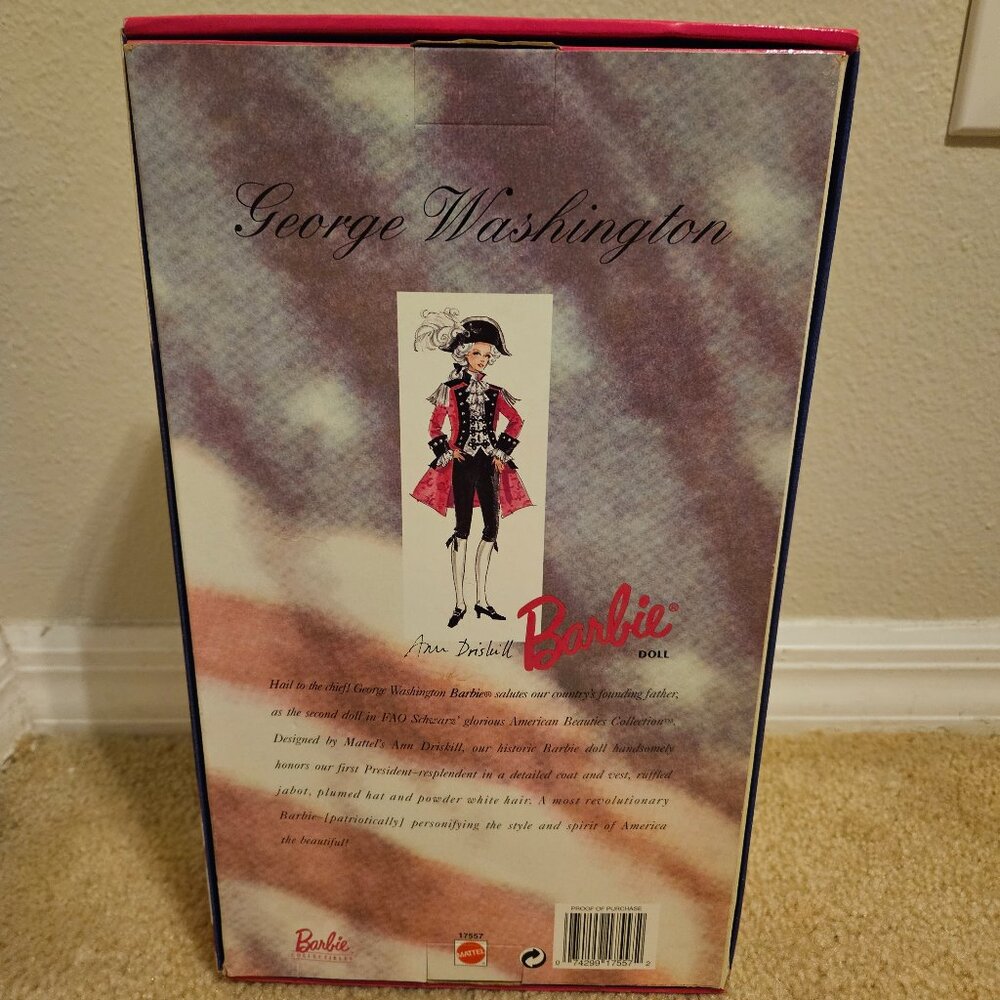 NRFB FAO SCHWARTZ EXCLUSIVE GEORGE WASHINGTON AMERICAN BEAUTIES BARBIE DOLL - Picture 5 of 14
